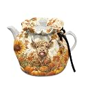 Fall Tea Cozy Kitchen Teapot, Kitchen Kettle Dust Cover,Highland Cattle Pumpkin Heat Resistant Breakfast Warmer Keep Warm Home Kitchen Thanksgiving Decor