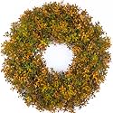 Fall Wreaths for Front Door, Large 24in Artificial Fall Wreath for Home Decor Outside, Boxwood Autumn Door Wreath for Window Wall Porch, Thanksgiving Decorations, Farmhouse Outdoor Seasonal Decoration
