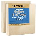 Falling in Art 2 Pack 16x16'' Unfinished Gallery Birch Wood Canvas Panels