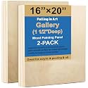 Falling in Art 2 Pack 16x20'' Unfinished Gallery Birch Wood Canvas Panels
