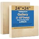Falling in Art 2 Pack 24x24'' Unfinished Gallery Birch Wood Canvas Panels