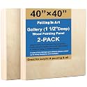 Falling in Art 2 Pack 40x40'' Unfinished Gallery Birch Wood Canvas Panels