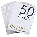 Falling in Art 50 Pack Acid-Free Mat Boards,9x12 Uncut White Backing Boards