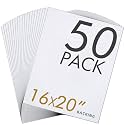 Falling in Art 50Pack Acid-Free Mat Boards,16x20 Uncut White Backing Boards
