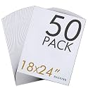 Falling in Art 50Pack Acid-Free Mat Boards,18x24 Uncut White Backing Boards