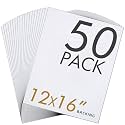 Falling in Art 50Pack Acid-Free Mat Boards,12x16 Uncut White Backing Boards