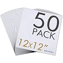Falling in Art 50Pack Acid-Free White Mat Boards,12x12 Uncut Backing Boards