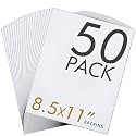 Falling in Art 50Pcs Acid-Free Mat Boards,8.5x11 Uncut White Backing Boards