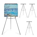 Falling in Art 63 1/2'' Aluminum Flip Chart Easel Stand, Black, 4 Pack