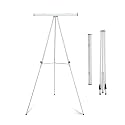 Falling in Art 63 1/2'' Aluminum Flip Chart Display Easel Stand, Silver