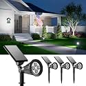 FALOVE 4 Pack Solar Spot Lights Outdoor Cool White LED Waterproof Landscape