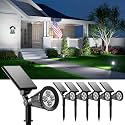 FALOVE 6 Pack Solar Spot Lights Outdoor Cool White LED Waterproof Landscape