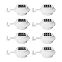 FALOVE 8 Pack Cool White Bright Solar Powered Gutter Mounted Lights Outdoor