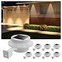 FALOVE 8 Pack Warm White Solar Power Clip On Gutter Mount Light Outdoor LED