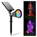 FALOVE Color Change Solar Spot Light Outdoor Waterproof RGB Halloween Decor