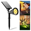 FALOVE Solar Spot Lights Outdoor Warm White LED Waterproof Landscape Lamp