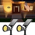 FALOVE Solar Spot Lights Outdoor Warm White LED Waterproof Landscape Lamp