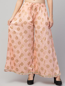 fambee flared women pink trousers