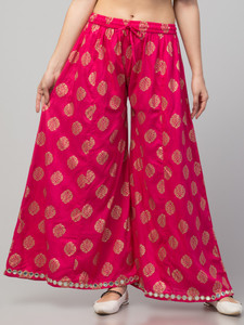 fambee flared women pink trousers