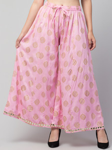 fambee flared women pink trousers