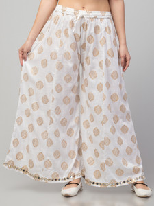 fambee flared women white trousers