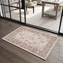 Fame Rugs Brown Modern Oushak Rug 3x5, Washable Vintage Turkish Colorful Oriental Antique Inspired Foldable Small Area Rugs, Luxury Living Room Bedroom (383BB, 2'6" x 5')