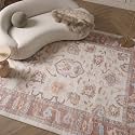 Fame Rugs Brown Modern Oushak Rug 6x9, Vintage Turkish Colorful Oriental Antique Inspired Washable Large Area Rugs, Luxury Living Room Bedroom (383BB, 6' x 9')