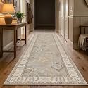Fame Rugs Brown Modern Oushak Rug 2'6"x13, Vintage Turkish Colorful Oriental Antique Inspired Long Runner Rugs, Luxury Living Room Bedroom (382MB, 2'6" x 13')