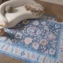 Fame Rugs Modern Oushak Rug 10x13, Vintage Turkish Blue Oriental Antique Inspired Area Rugs, Washable Foldable Luxury Living Room Bedroom (387BNB, 9'8 x 13')