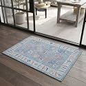 Fame Rugs Modern Oushak Rug 2x3, Vintage Doormat Turkish Colorful Oriental Antique Inspired Washable Small Area Rug, Luxury Living Room Bedroom (381LB, 2' x 3')