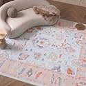 Fame Rugs Modern Oushak Rug 3x5, Washable Vintage Turkish Colorful Oriental Antique Inspired Foldable Small Area Rugs, Luxury Living Room Bedroom (995BO, 2'6" x 5')