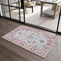Fame Rugs Pink Beige Modern Oushak Rug 3x5, Washable Vintage Turkish Colorful Oriental Antique Inspired Foldable Small Area Rugs, Luxury Living Room Bedroom (390PP, 2'6" x 5')