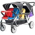 Familidoo H6E 6 seat Baby Stroller- Double Canopy - Daycare Strollers with 5 Point Safety Harness - Backseat footrest Extension for 0 to 36 Months