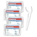 FAMILIFE Floss Picks, 120 Count Back Teeth Flossers Unwaxed 4 Travel Cases