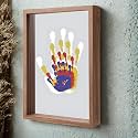 Family Handprint Kit, Baby with Full family Handi print Photo Frame, Gift set, 5 Transparent Glass,12 Paint & Brush Non-Toxic Paints (Brown)