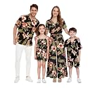 Family Matching Hawaiian Clothes, Black Rafelsia