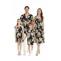 Family Matching Hawaiian Clothes, Hibiscus Black