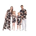 Family Matching Hawaiian Clothes, Hibiscus Black