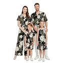 Family Matching Hawaiian Clothes, Wispy Cereus Black