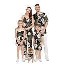 Family Matching Hawaiian Clothes, Wispy Cereus Black