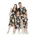 Family Matching Hawaiian Clothes, Wispy Cereus Black