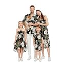Family Matching Hawaiian Clothes, Wispy Cereus Black