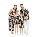 Family Matching Hawaiian Clothes, Wispy Cereus Black
