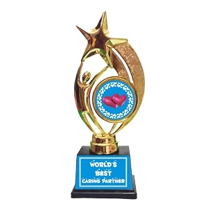 valentine gift for boyfriend special worlds best caring partner trophy medal award for lover