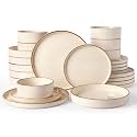 Famiware Nebula 24-Piece Stoneware Dinnerware Set with Pasta Bowls