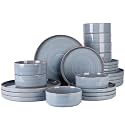 Famiware Stellar 12-Piece Stoneware Dinnerware Set, Blue Gray