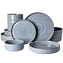 Famiware Stellar 12-Piece Stoneware Dinnerware Set, Blue Gray