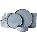 Famiware Stellar 18-Piece Stoneware Dinnerware Set, Blue Gray
