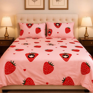 famyo microfiber king sized bedding set dark pink light pink 1 fitted bedsheet 1 comforter cover 2 pillow covers