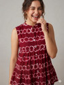 FANCIFY Casual Printed Women Maroon Top